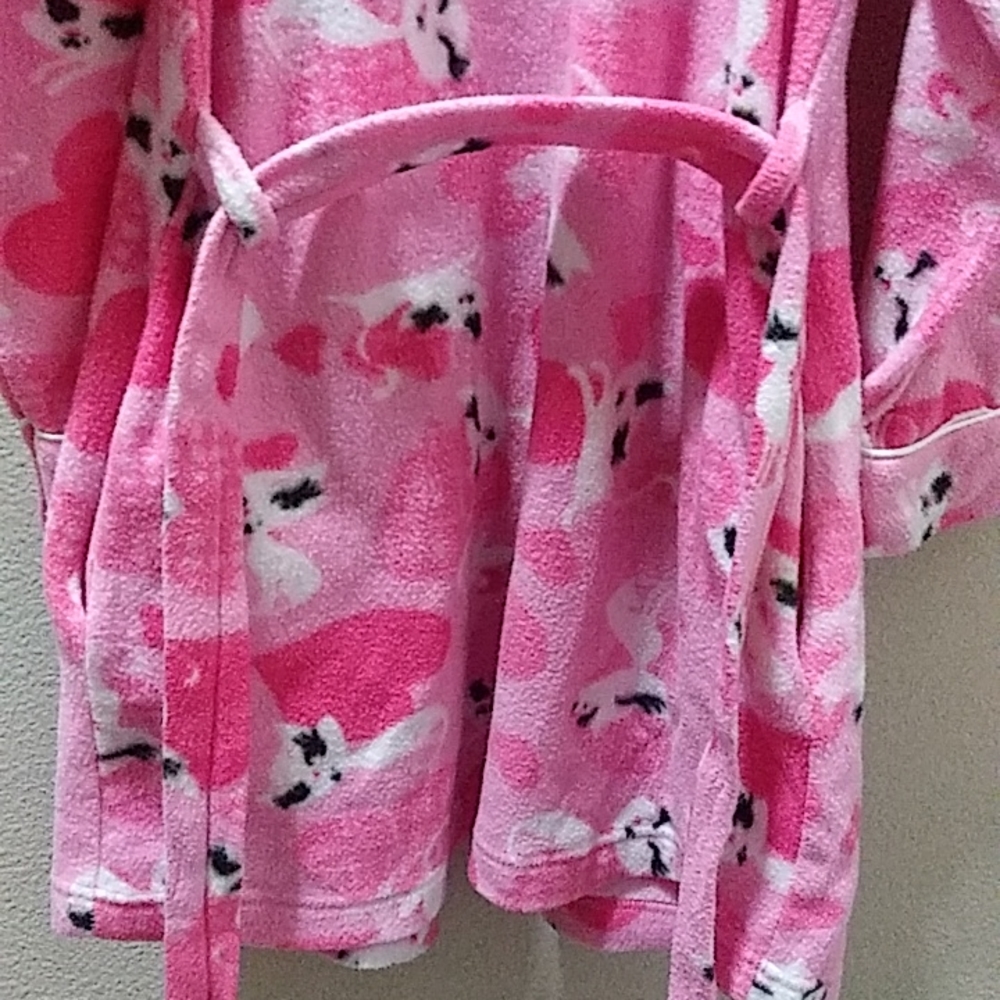 Kitty Print Fleece Robe - Picture 6 of 8